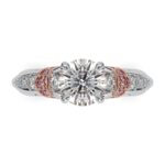 Μονόπετρο με διαμάντια και ροζ ζαφείρια