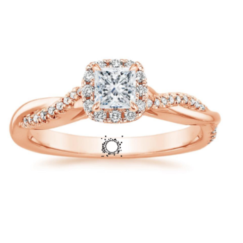 Μονόπετρα δαχτυλίδια ροζ χρυσό με διαμάντια - Online Κetsetzoglou.gr