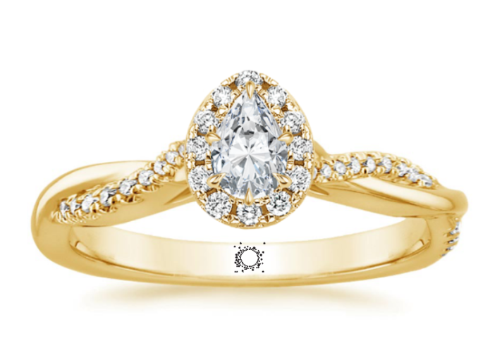 Μονόπετρο δαχτυλίδι αρραβώνα με πουάρ διαμάντι -Κetsetzoglou.com