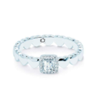 Λευκόχρυσο μονόπετρο διαμάντι με ρομαντικό design