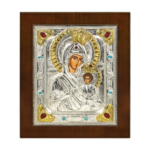 Παναγία Πορταΐτισσα επίχρυση ασημένια εικόνα - Online Ketsetzoglou.com