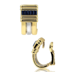 Δίχρωμα σκουλαρίκια με ζαφείρια Κ18  - Ketsetzoglou.com