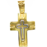 Δίχρωμος Σταυρός-Κοσμήματα για άνδρα Ι Βάφτιση Ketsetzoglou