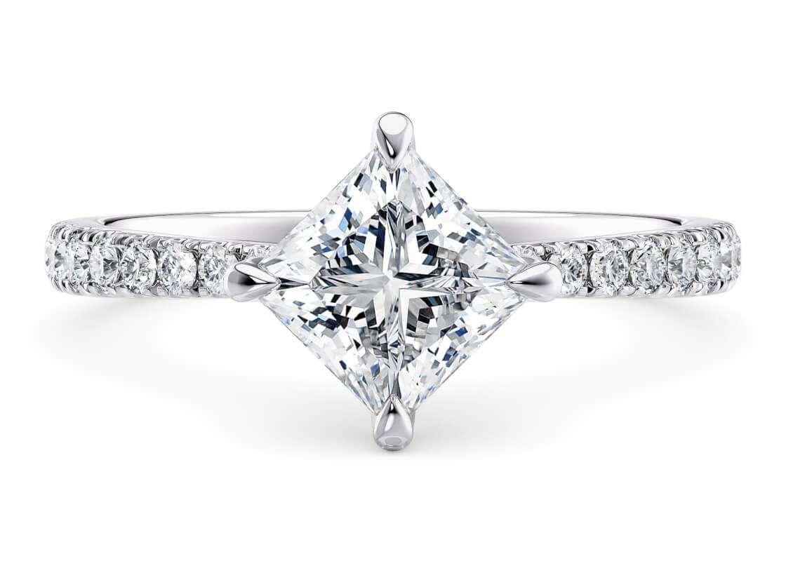 Μονόπετρο Δαχτυλίδι με Princess Cut Μονόπετρο Δαχτυλίδι με Princess Cut