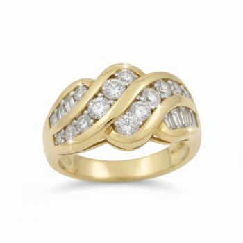 Δαχτυλίδι 18K - Σχέδιο Κύμα & Baguette  - Ketsetzoglou Jewellery