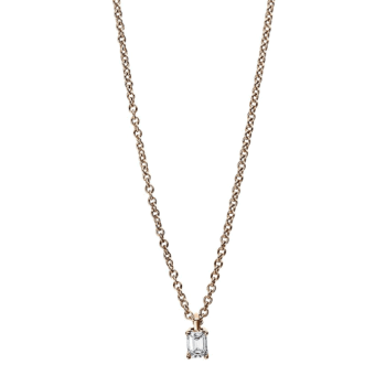 Κολιέ ροζ χρυσό με διαμάντι - monopetro.com.gr