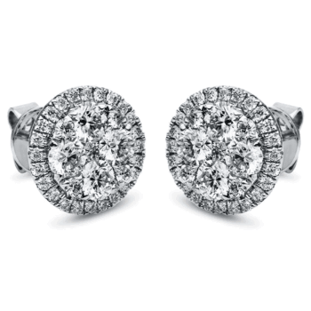 Σκουλαρίκια ροζέτες με διαμάντια 18Κ